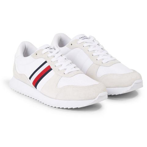 Tommy Hilfiger Sneakers RUNNER EVO MIX ESS met zijstrepen, vrijetijdsschoen, halfhoge schoen, veterschoen