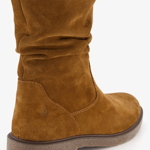 Hush Puppies suede dames enkellaarzen cognac