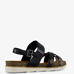 Nova dames sandalen zwart goud