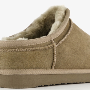 Hush Puppies gevoerde suede heren pantoffels taupe