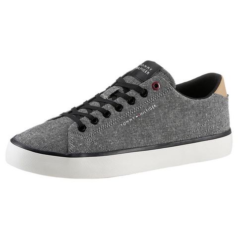 Tommy Hilfiger Sneakers TH HI VULC LOW CHAMBRAY met logo-opdruk, vrijetijdsschoen, halfschoen, veterschoen