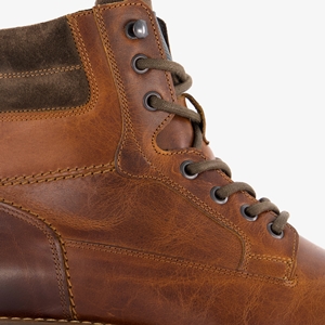 Van Beers leren heren veterboots cognac