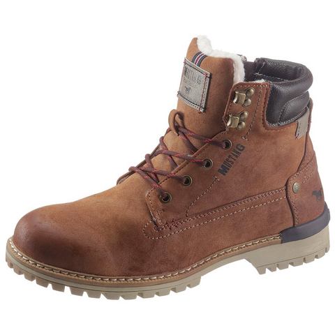 Mustang Shoes Winterlaarzen lace-up boots, ankle boots, worker boots, contrast trim, logo patch