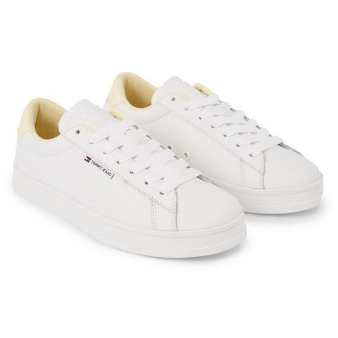 TOMMY JEANS Sneakers TJW COURT SNEAKER met label, vrijetijdsschoen, halfhoge schoen, veterschoen