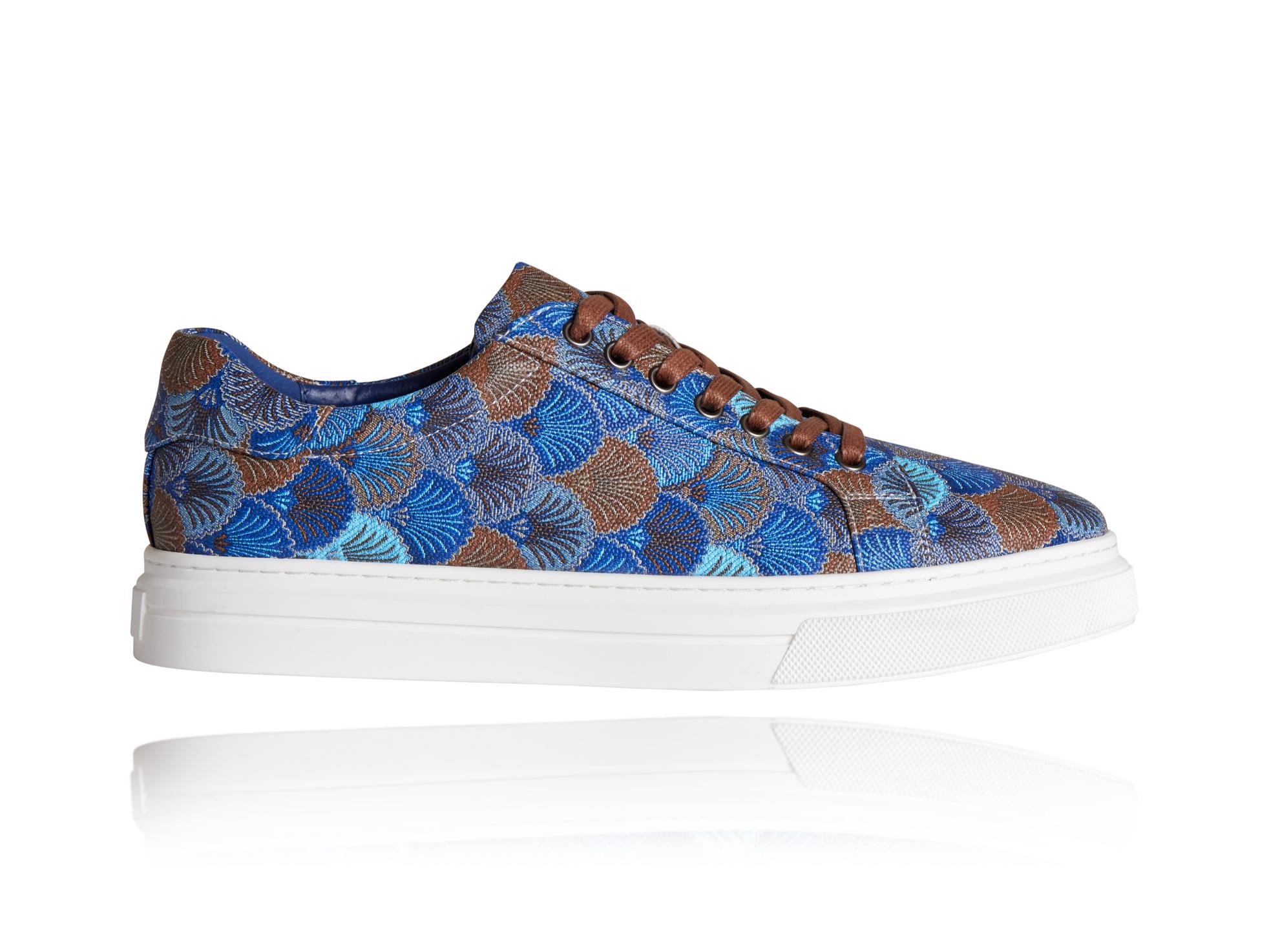 Lureaux Blue Blazing Sneakers  - Handgemaakte Nette Schoenen Voor Heren