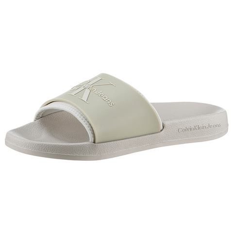 Calvin Klein Badslippers SLIDE MONOGRAM TPU ML WN zomerschoen, slippers, poolslides, met logo-opschrift