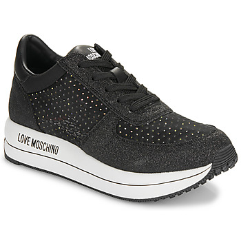 Love Moschino Lage Sneakers  STRASS MESH GLITTER