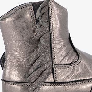 Groot leren babyschoenen metallic grijs