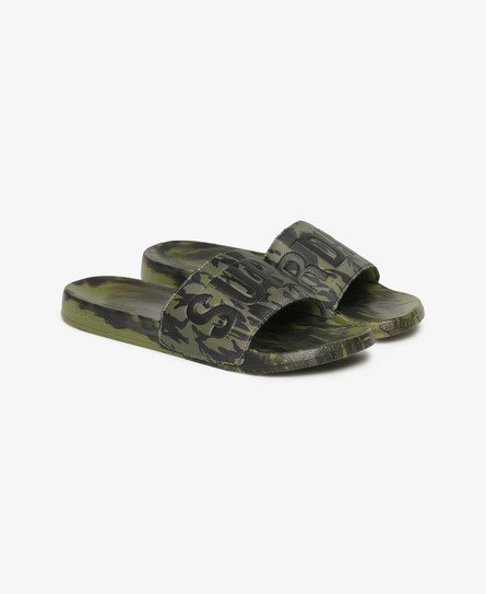 Superdry Mannen Vegan Camo Badslippers Groen