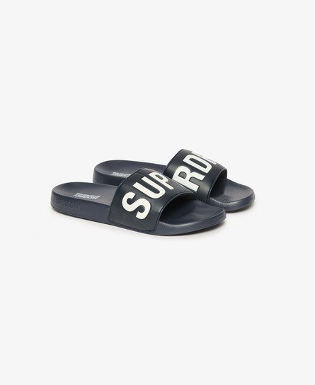 Superdry Mannen Core Vegan Badslippers Blauw