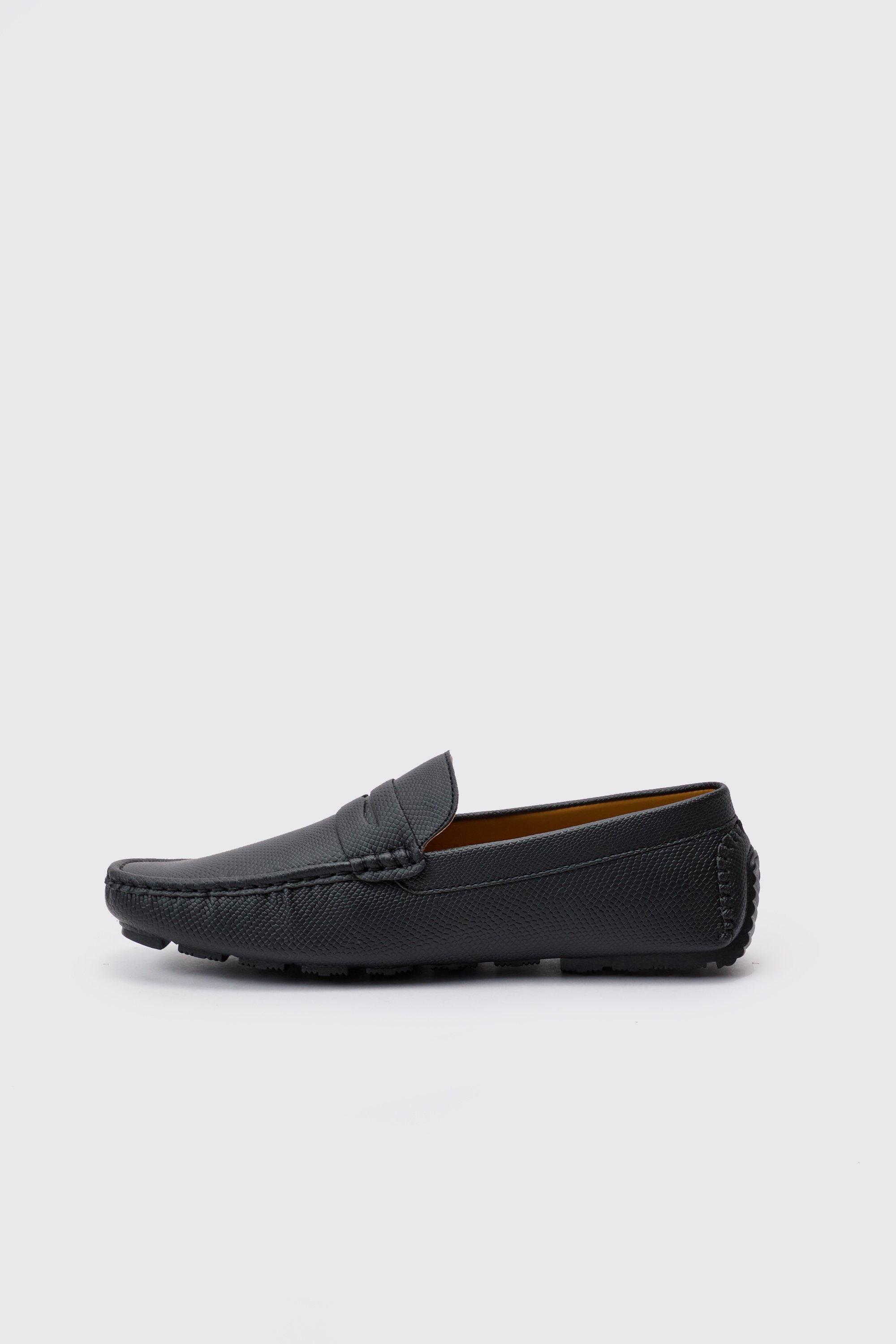 Boohoo Nep Suède Loafers Met Reliëf In Zwart, Black