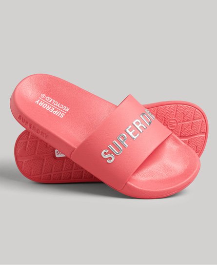 Superdry Vrouwen Code Logo Badslippers Roze