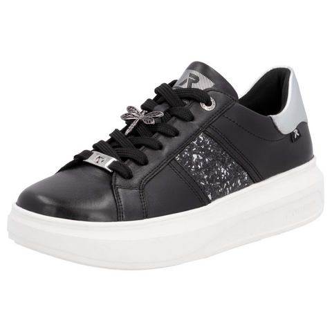 Rieker EVOLUTION Plateausneakers vrijetijdsschoen, halfschoen, veterschoen met contrast bies