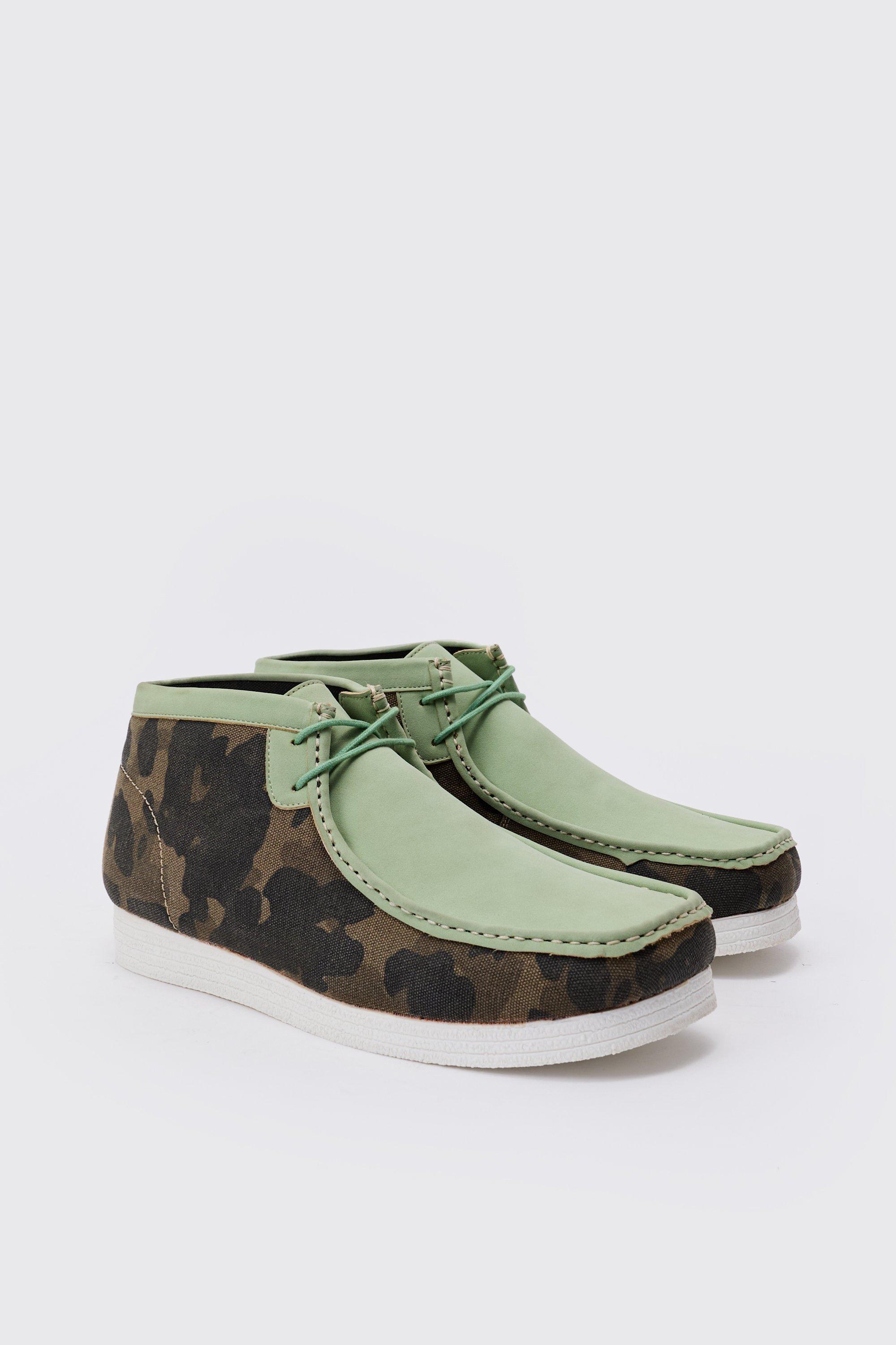 Boohoo Groene Nep Suède Camo Schoenen, Green