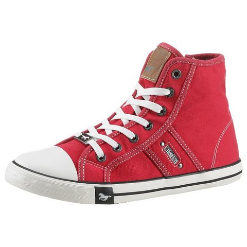 Mustang Shoes Sneakers High-Top-Sneaker, Vrijetijdsschoen high top-sneaker, veterschoen met label in de loopzool