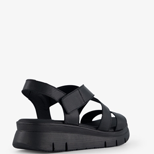 Hush Puppies leren dames sandalen zwart