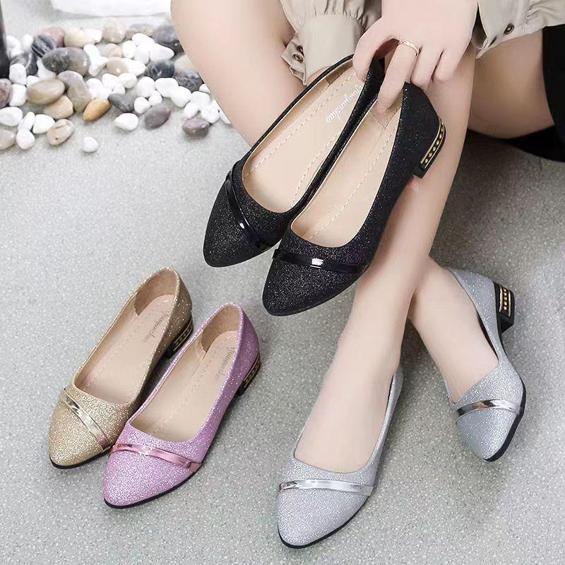 Nicor Zomer Nieuwe All-match Scoop Schoenen Flat Bottom Single Shoes Women's Soft Bottom Peas Shoes Antislip Pointed Women's Shoes 36 zwart