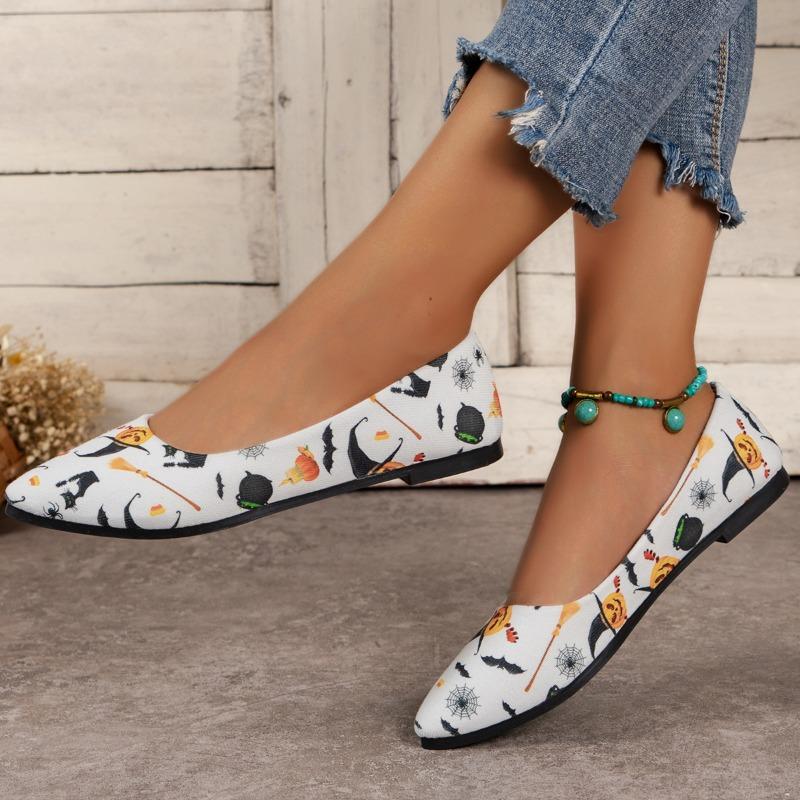 Shoes Family Plus Size Damesschoenen Instapper Dames Flats Hot Sale Dagelijks Flats Dames Print Puntschoen Ondiepe Zachte Bodem Schoenen Dames 35