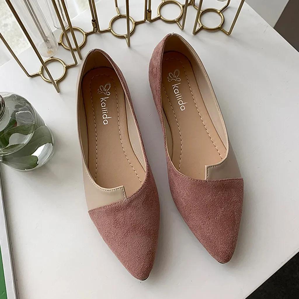 Everyday essentials Vrouwen Schoenen Mode Splice Kleur Muilezel Flats Puntschoen Ballerina Ballet Platte Slip Op Schoen Zapatos Mujer Loafers Maat 35-41 35