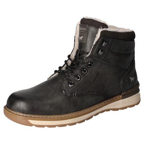 Mustang Shoes Winterlaarzen casual mode, veterschoenen, winterlaarzen met oogjes en logo-patch