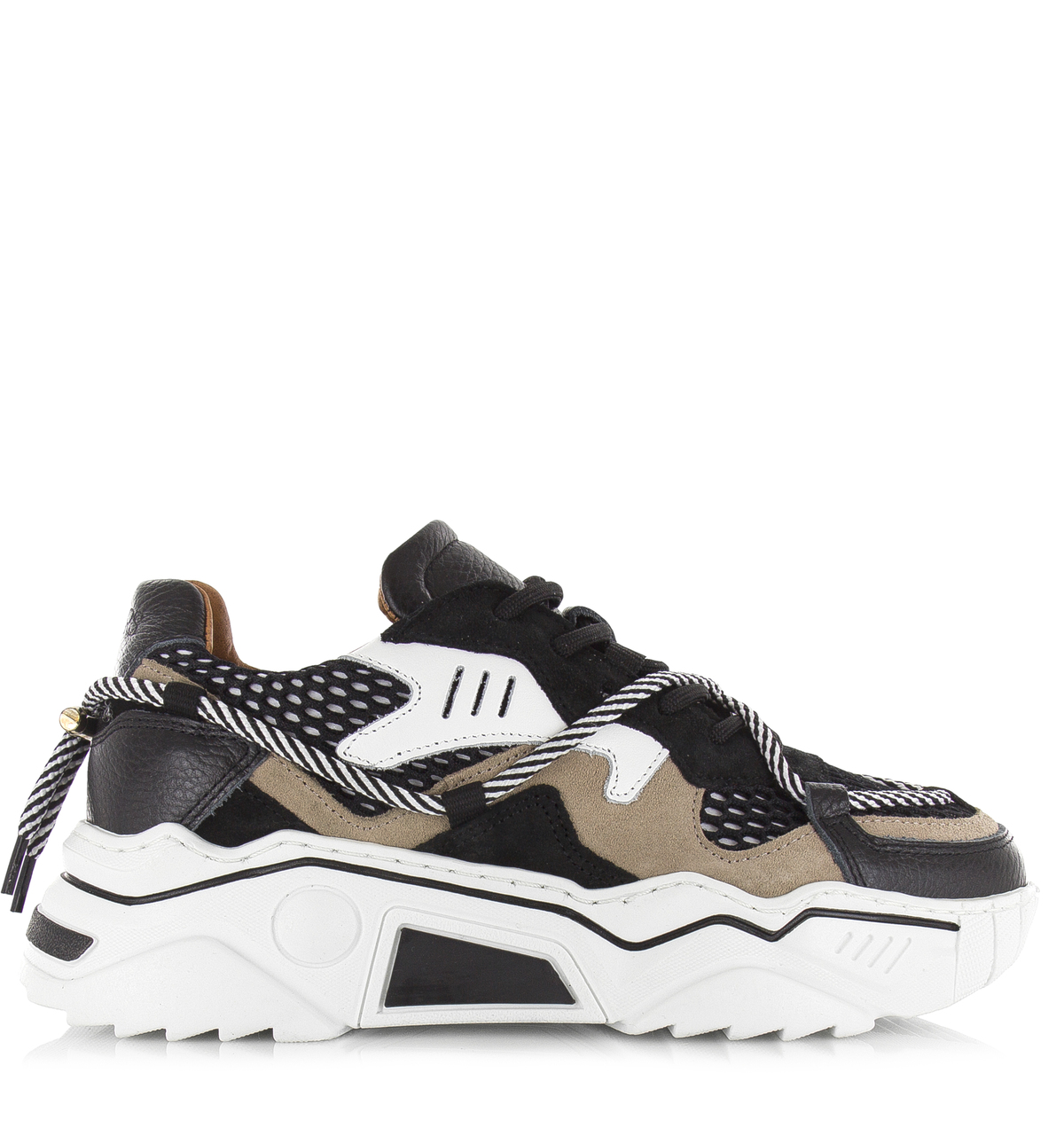 DWRS LABEL DWRS - Jupiter Black/White Zwart Leer Lage sneakers Dames