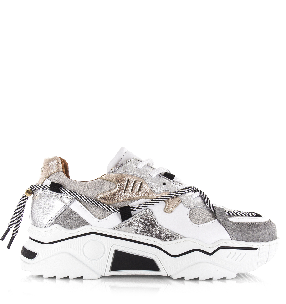 DWRS LABEL  Jupiter denim Silver/Grey Grijs Leer Lage sneakers Dames