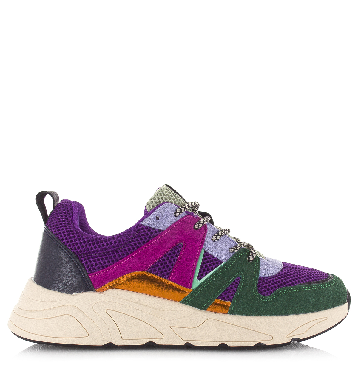 POELMAN PS  Green/Purple/Black Groen Mesh Lage sneakers Dames