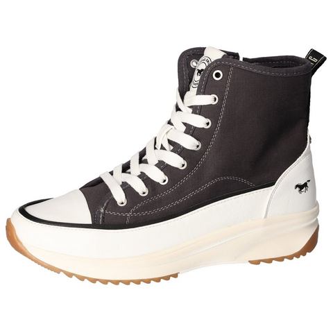 Mustang Shoes Hoge veterschoenen plateau, high top-sneaker, vrijetijdsschoen met rits