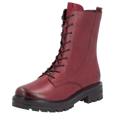 Remonte Veterlaarsjes blokhak, veterschoenen, chunky boots met contrast-raamstiksels