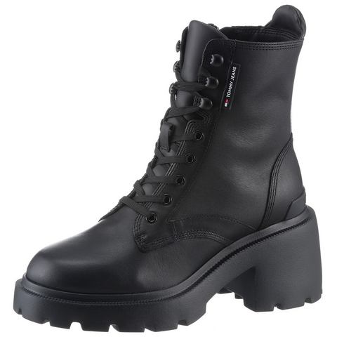 TOMMY JEANS Veterlaarsjes TJW MID HEEL BOOT LEATHER