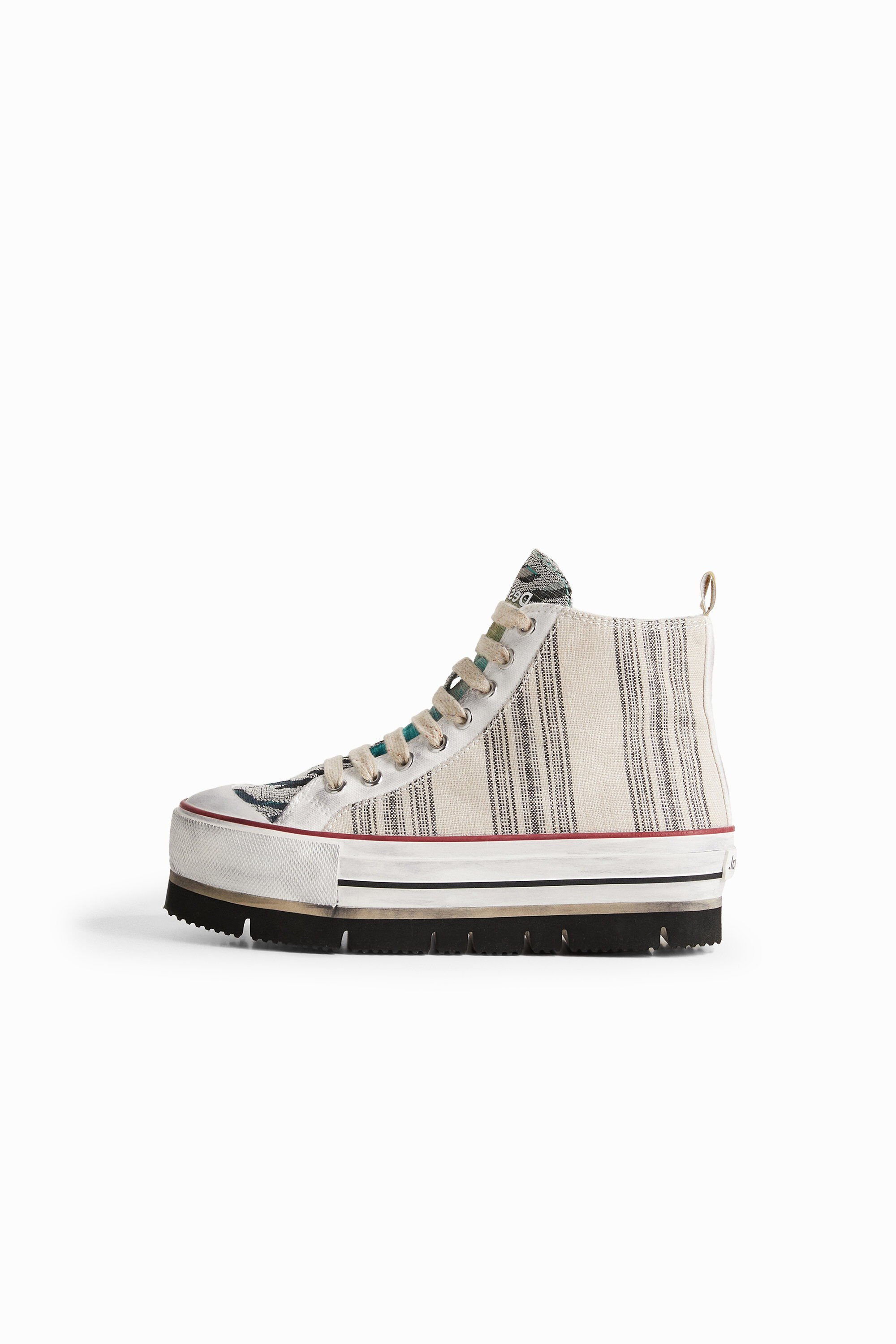 Desigual Hoge sneaker met plateauzool en strepen - MATERIAL FINISHES