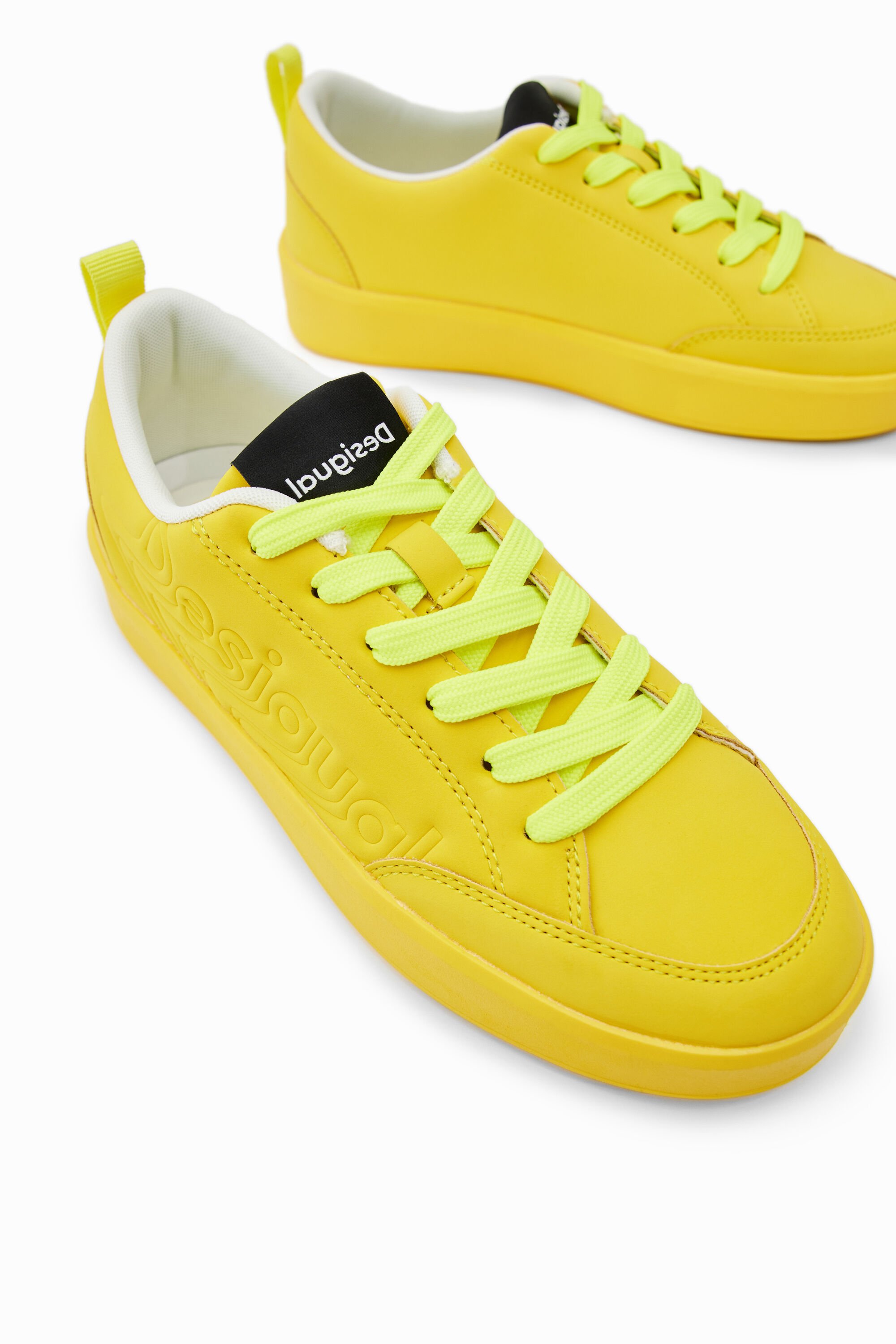 Desigual Sneakers met plateauzool en logo - YELLOW