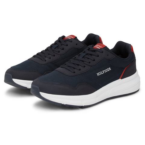 Tommy Hilfiger Sneakers FASTON MIX ESS vrijetijdsschoen, halve schoen, veterschoen met gepolsterde schacht