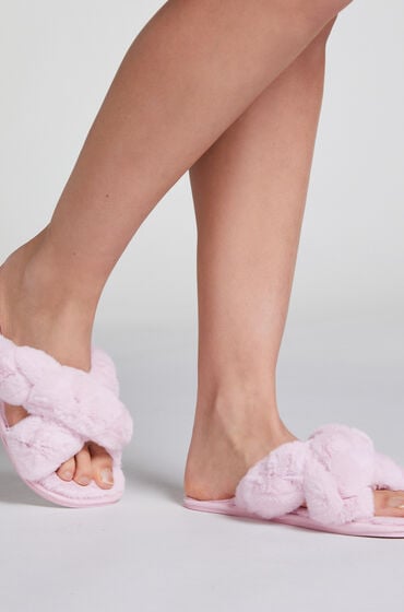 Hunkemöller Slippers Fake Fur Paars