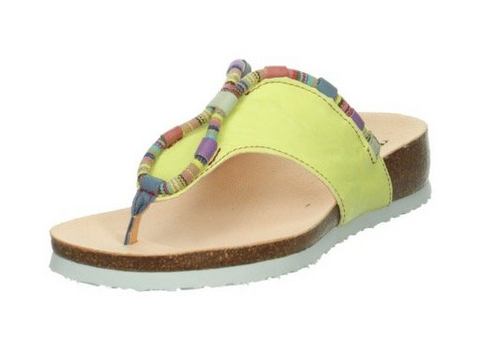 Think! Teenslippers Julia wedge heel, summer shoe, slippers with colorful decorative elements