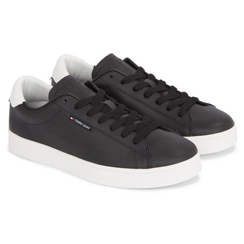 TOMMY JEANS Sneakers TJM LEATHER LOW CUPSOLE met label, vrijetijdsschoen, halfhoge schoen, veterschoen