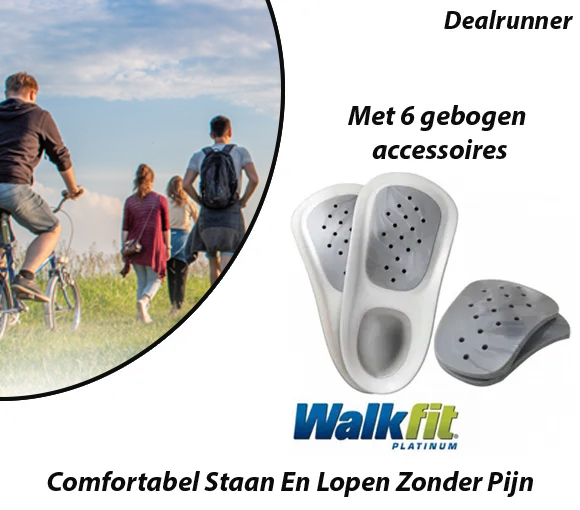 Dealrunner Walk Fit Orthopedische Inlegzolen met 6 Gebogen Accessoires (47-48)