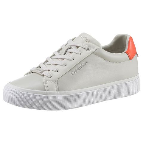 Calvin Klein Plateausneakers VULC LACE UP - DIAMOND FOXING met contrastafwerking op de hiel, vrijetijdsschoen, halfhoge schoen, veterschoen