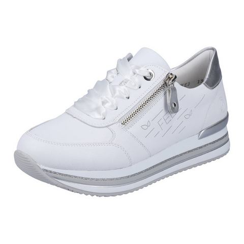 Remonte Plateausneakers met tweekleurige zool, vrijetijdsschoen, halfhoge schoen, veterschoen