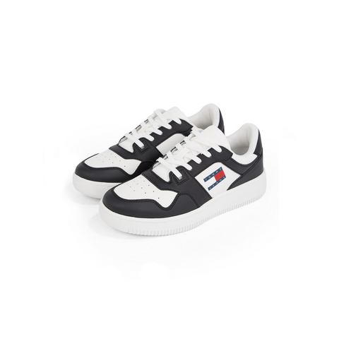 TOMMY JEANS Plateausneakers TJW RETRO BASKET ESS vrijetijdsschoen, halfschoen, veterschoen met zijlogo-vlag