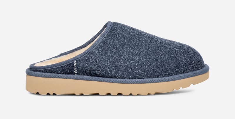 Ugg Classic Shaggy Suede-instapper voor heren  in Night At Sea  Suede/Wol