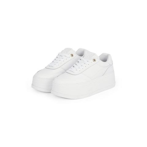 Tommy Hilfiger Plateausneakers PLATFORM LUX COURT SNEAKER vrijetijdsschoen, halve schoen, veterschoen met gepolsterde schacht