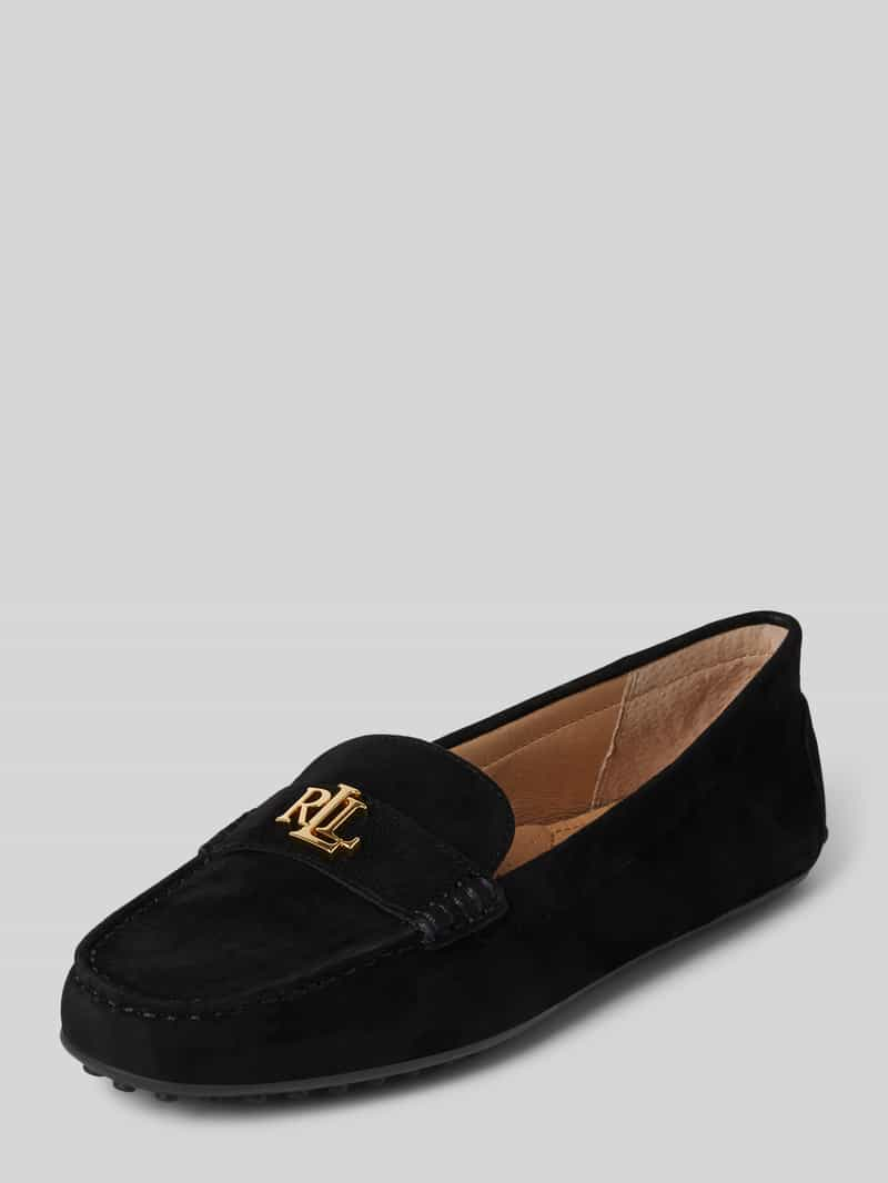 Lauren Ralph Lauren Leren loafers met labelapplicatie van Lauren Ralph LaureL, model 'BARNSBURY'