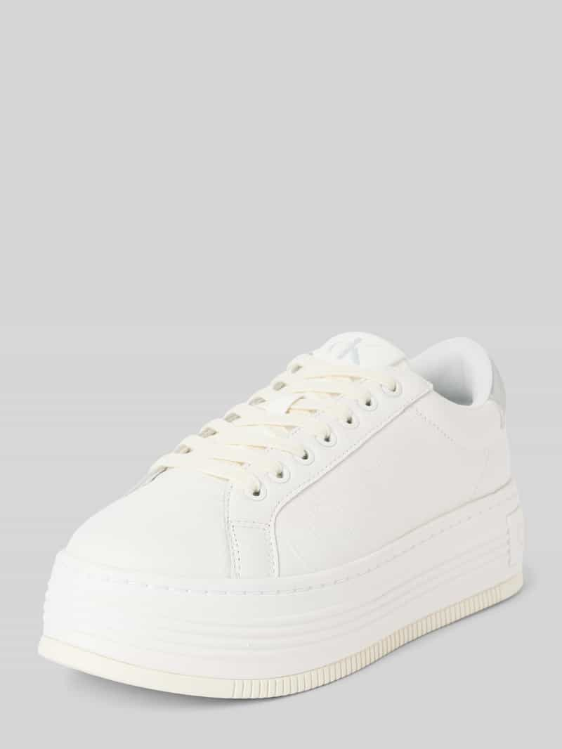 Calvin Klein Jeans Leren sneakers met plateauzool