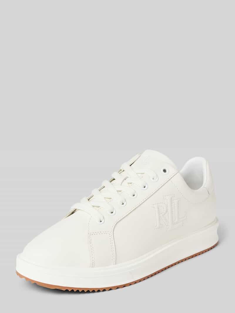 Lauren Ralph Lauren Leren sneakers met labelstitching, model 'AINSLEY'