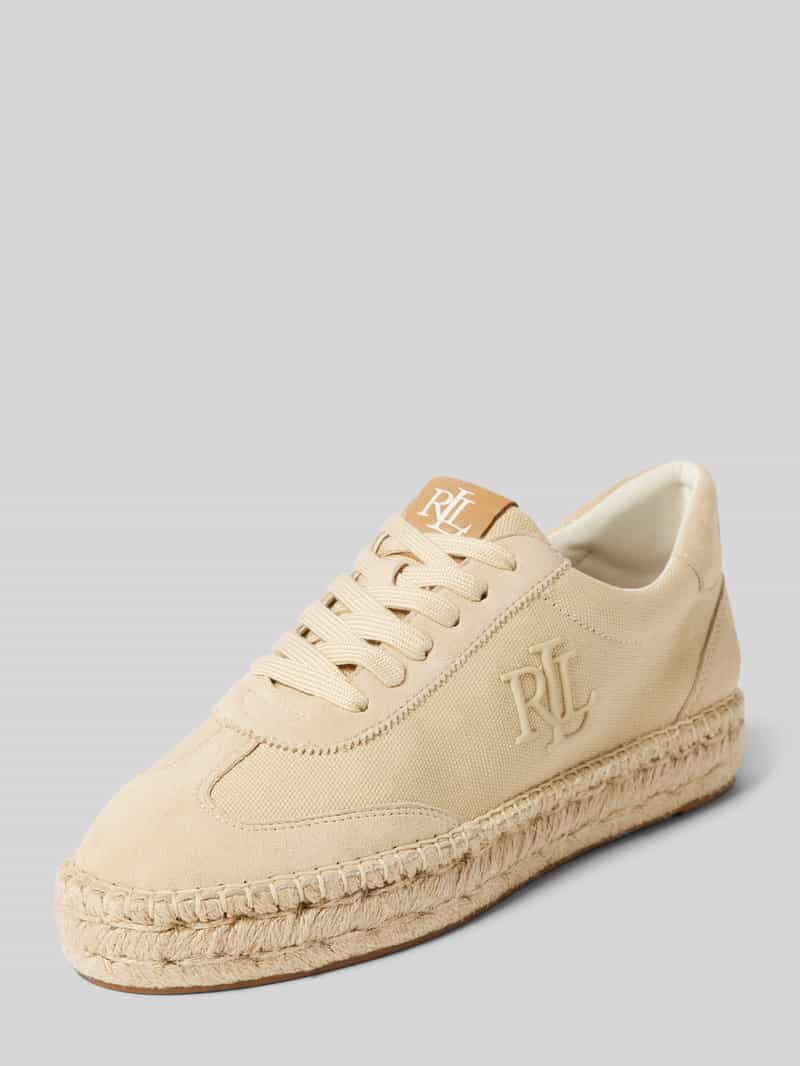 Lauren Ralph Lauren Sneakers van leermix met labeldetails, model 'LUIZE'