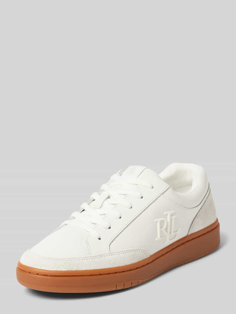 Lauren Ralph Lauren Leren sneakers met labeldetails