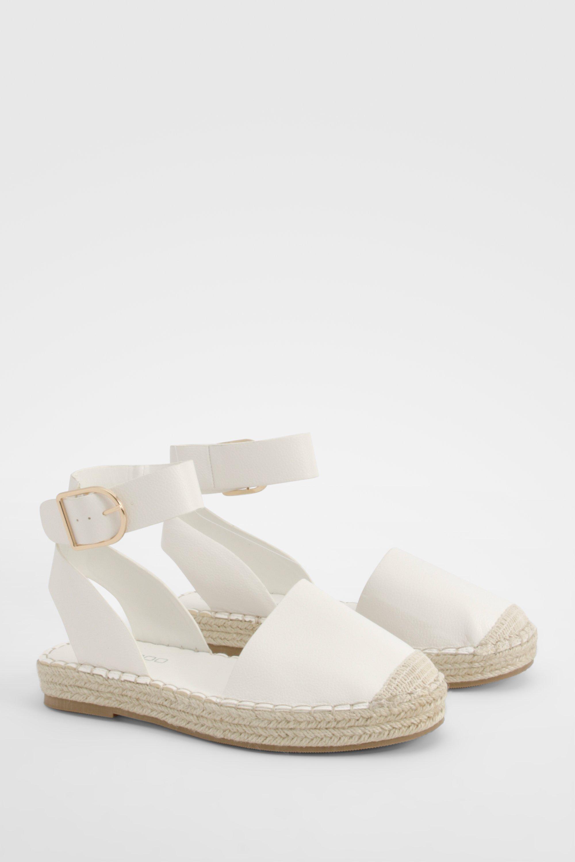 Boohoo Espadrilles Met Gesp Detail, White