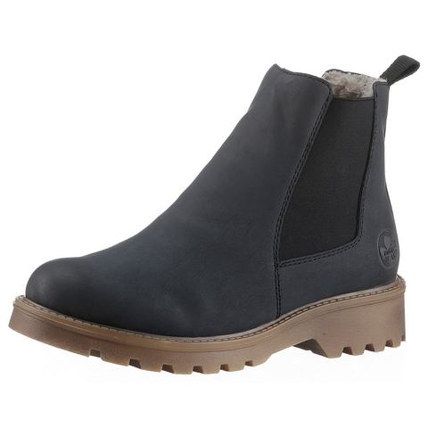 Rieker Chelsea-boots , instappers, enkellaars, blokhak, met knusse warme voering