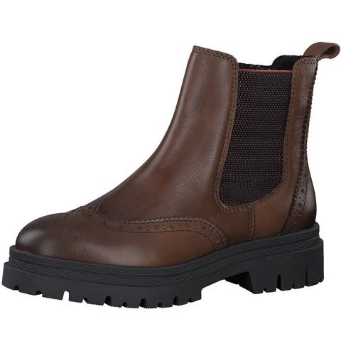 Marco Tozzi Chelsea-boots laarzen, enkellaars, chunky boots met modieuze lyra-perforatie